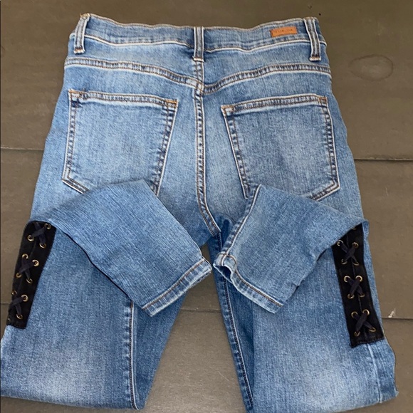 Sneak Peek Size 3 High Rise Black Blue Skinny Jeans - Picture 6 of 14